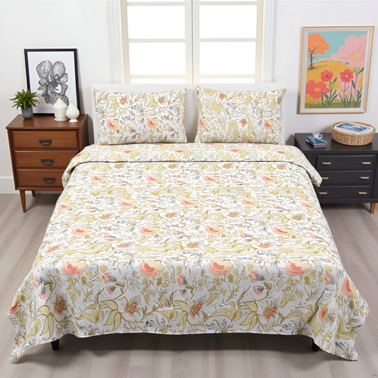 Mustard Yellow Cotton Bedsheet