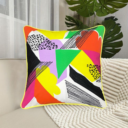 Yellow Multicolor Cushion Cover 20"x20"