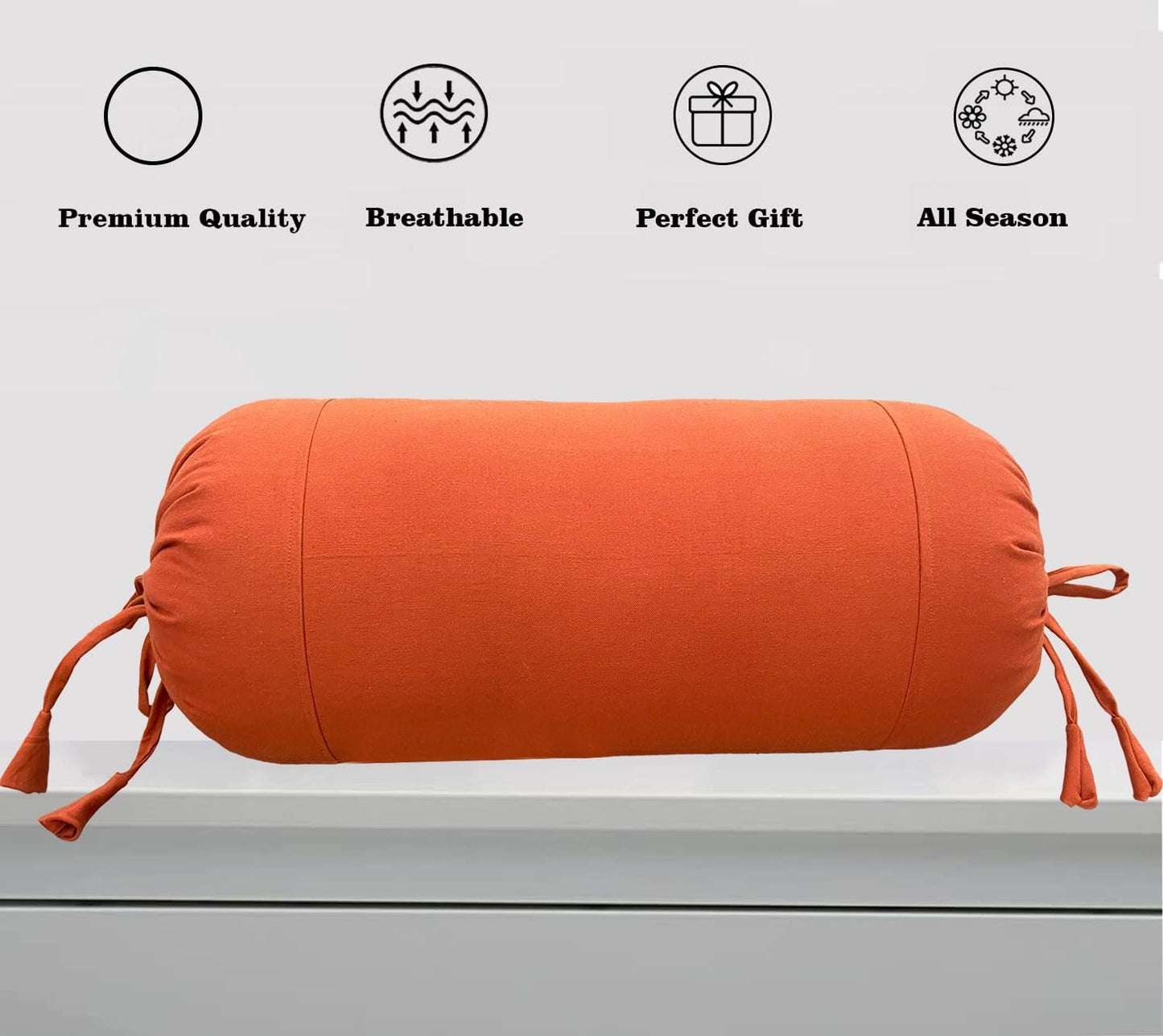 Orange Bolster Cover (Pack of 2)