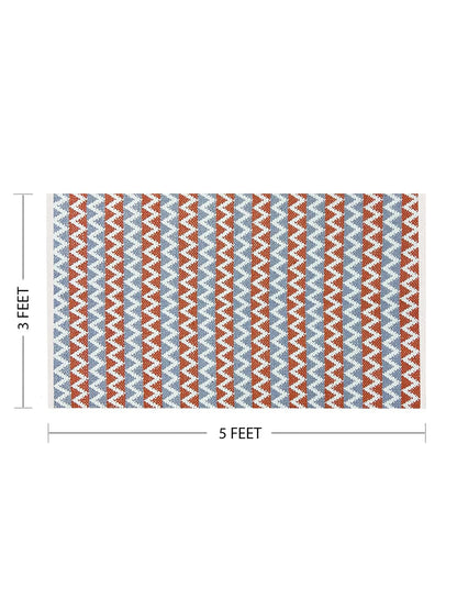 Red & Grey Cotton Floor Rug