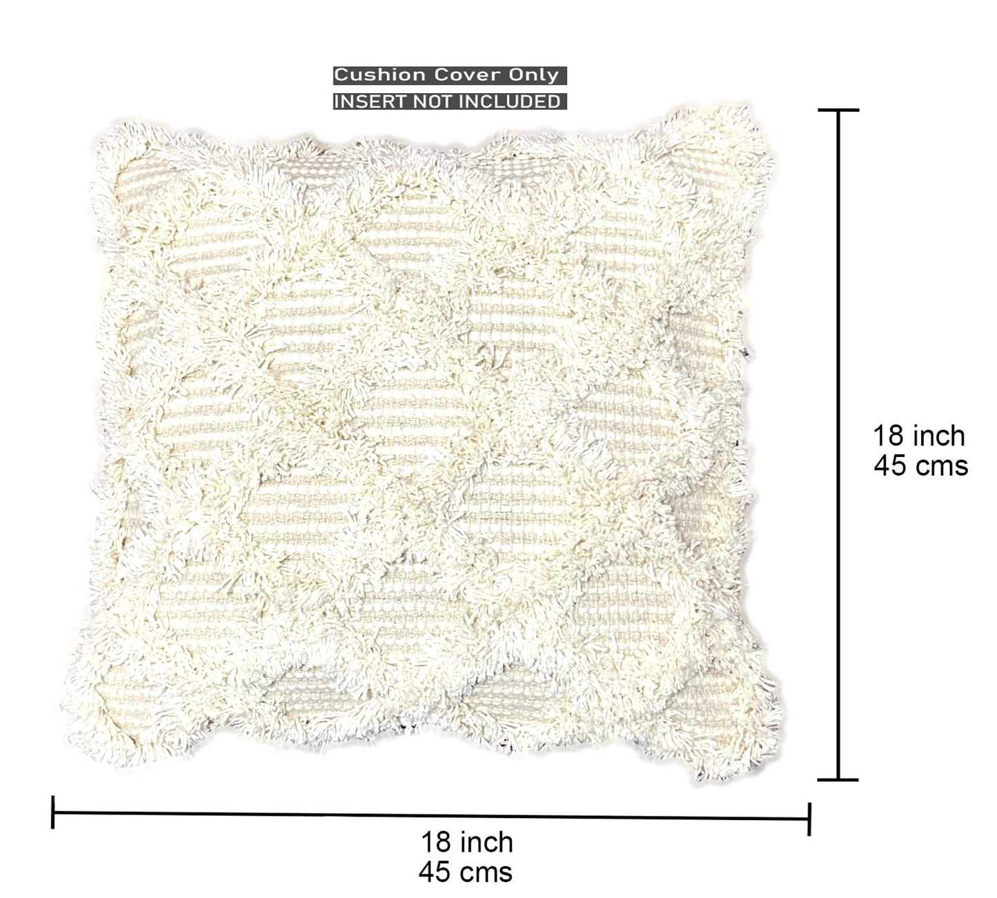 Pure Cotton Beige Multi Sofa Throw & Cushion Cover