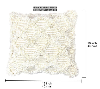 Pure Cotton Beige Multi Sofa Throw & Cushion Cover