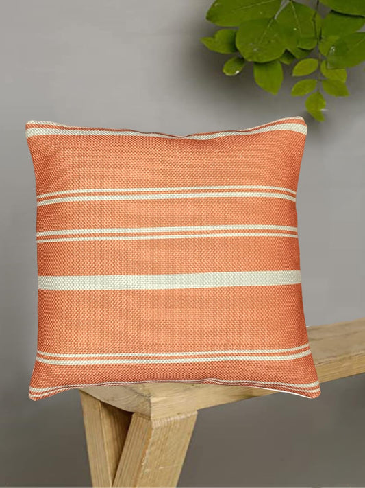 Peach & White Cushion Cover 18"x18"