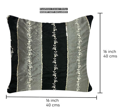 Black & Grey Cushion Cover 16"x16"