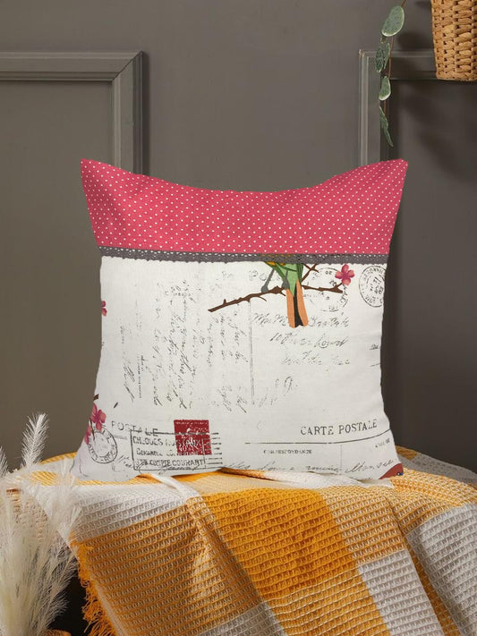 White Pink Cushion Cover 16"x16"