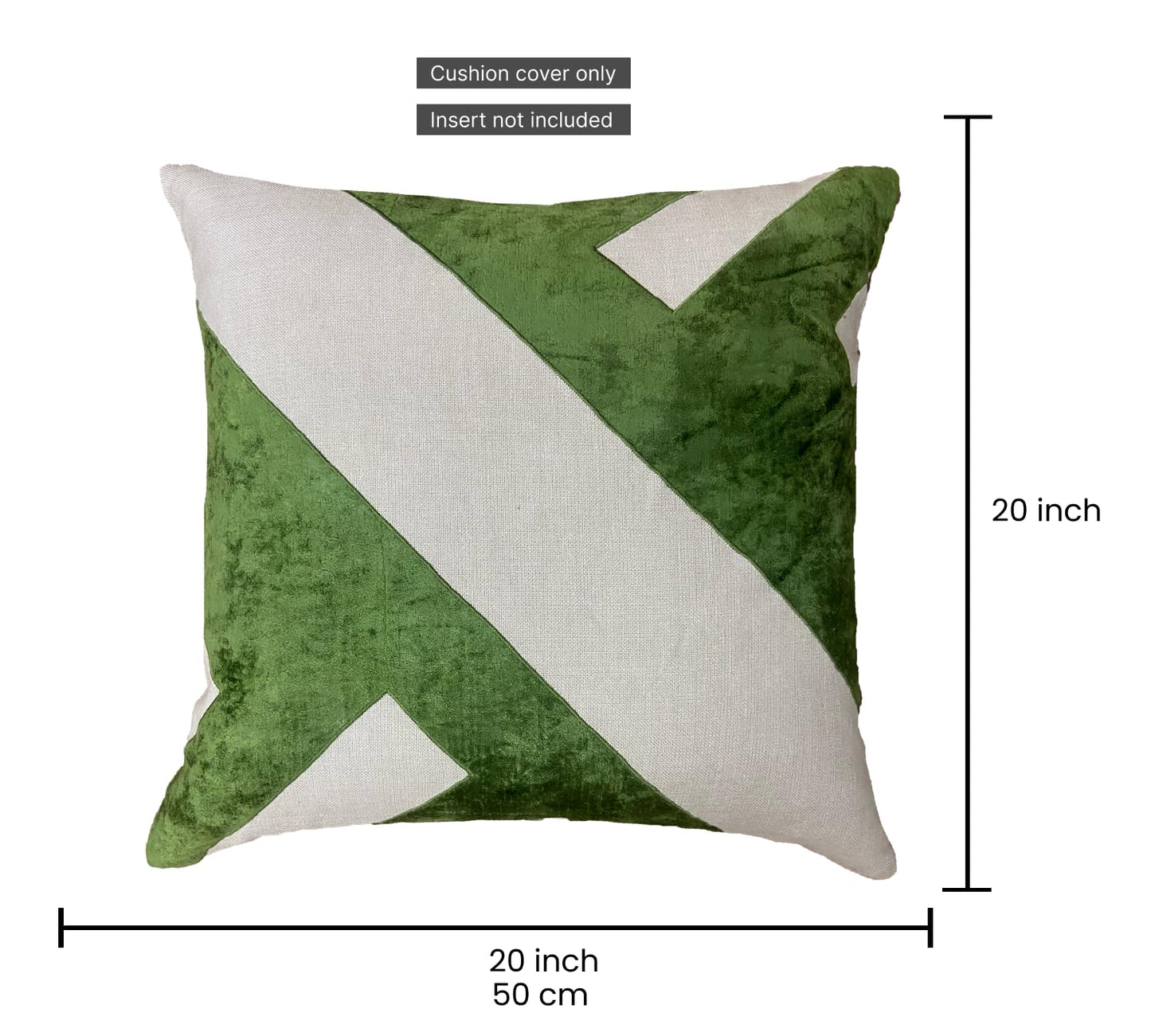 White & Green Cushion Cover 20"x20"