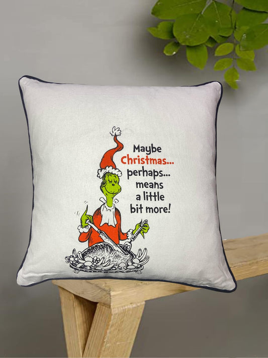 Printed White Cushion Cover 16"x16"