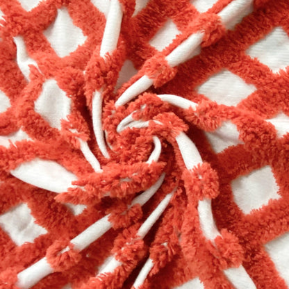 Pure Cotton White & Orange Sofa Throw