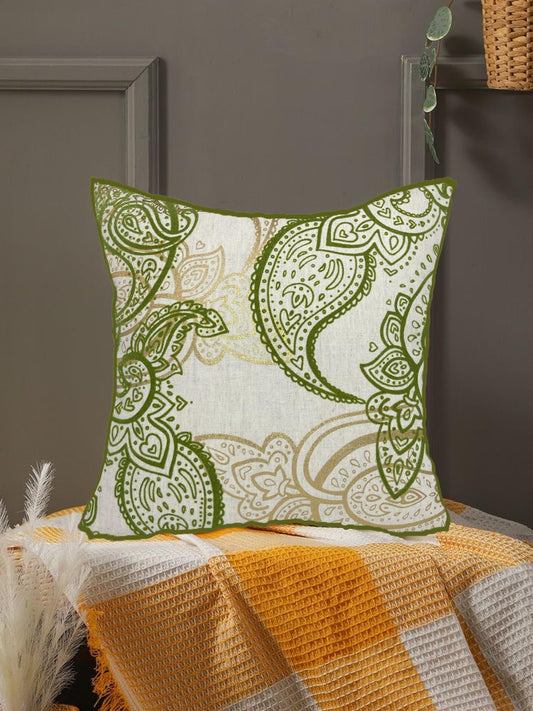 White Green Cushion Cover 16"x16"