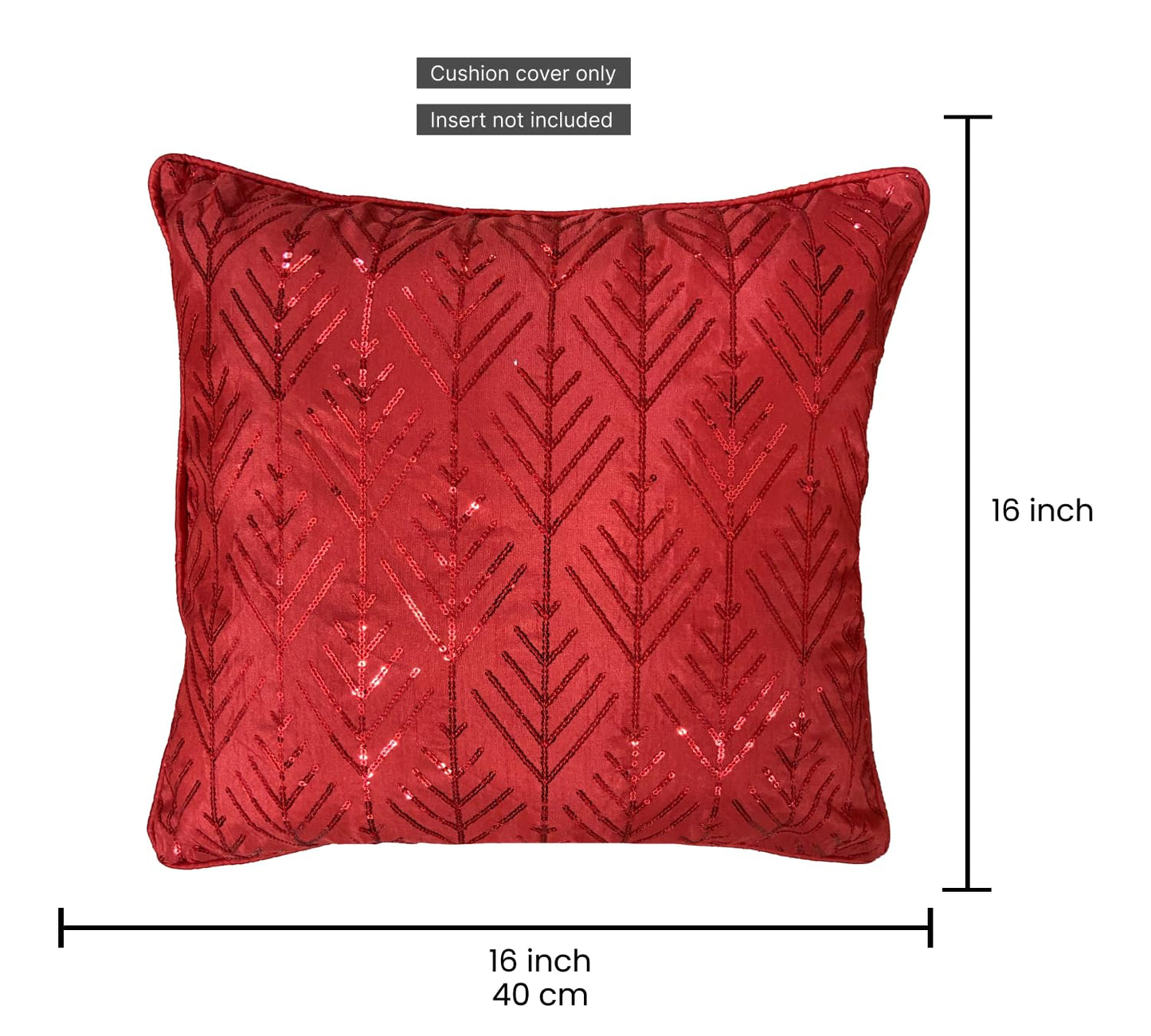 Red Cushion Cover 16"x16"