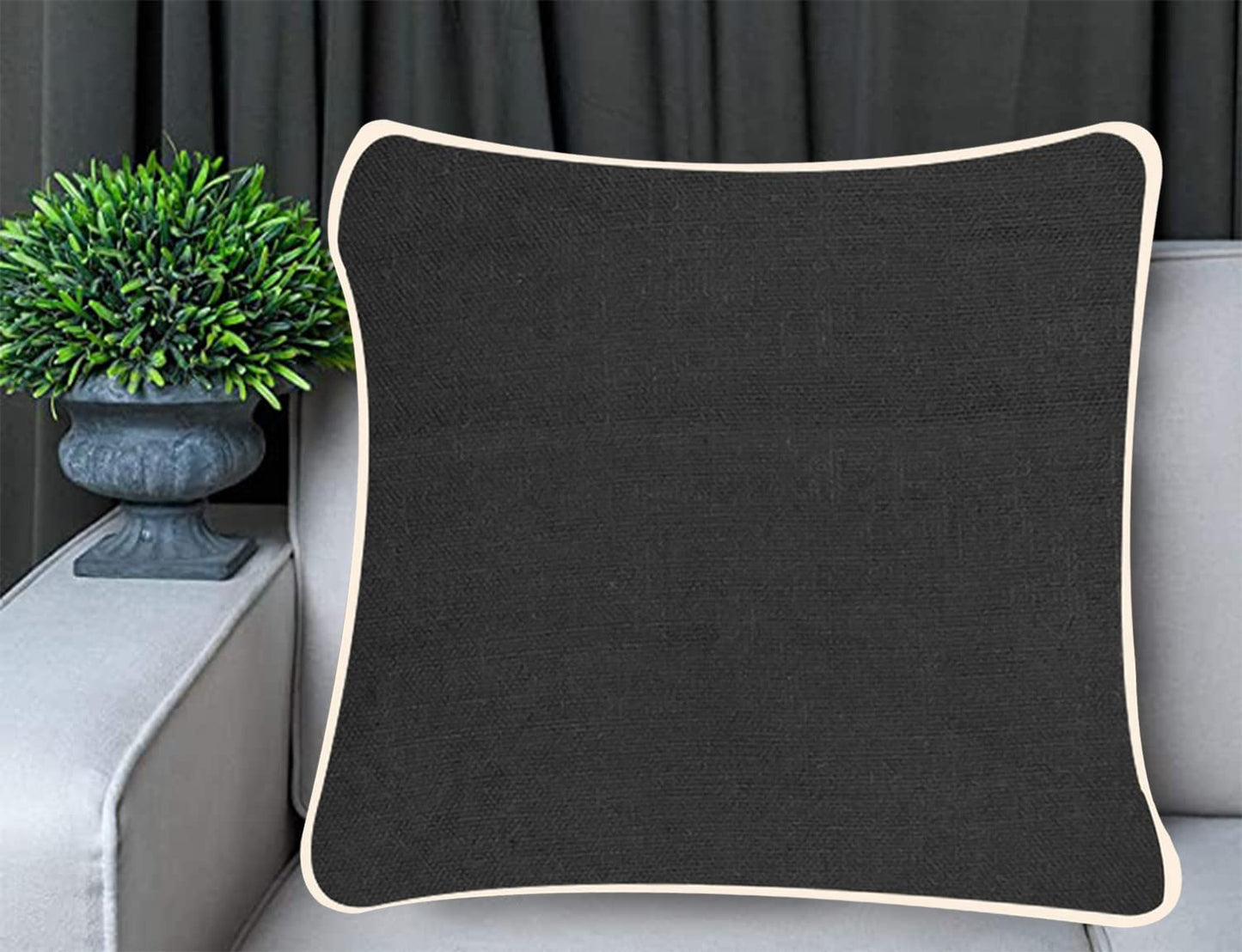 Charcoal Black Cushion Cover 22"x22"
