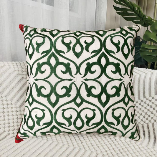 Beige & Green Cushion Cover 18"x18"