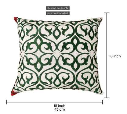 Beige & Green Cushion Cover 18"x18"
