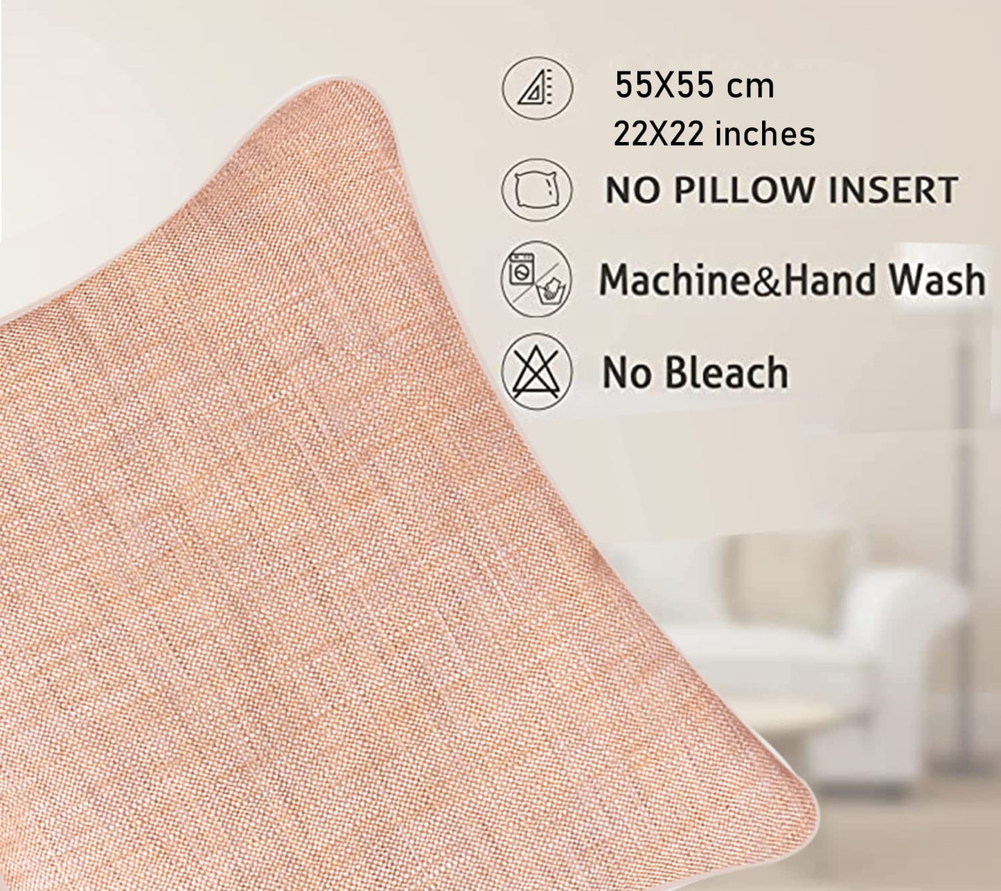 Light Pink Cushion Cover 22"x22"