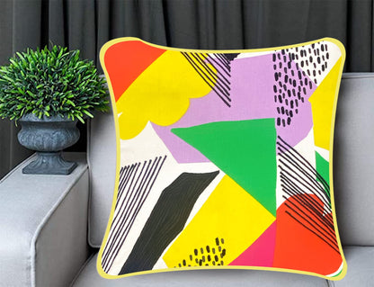 Yellow Multicolor Cushion Cover 20"x20"