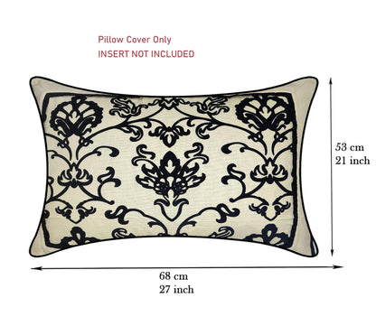 Black & Beige Cushion Cover 21"x27" (Pack of 2)