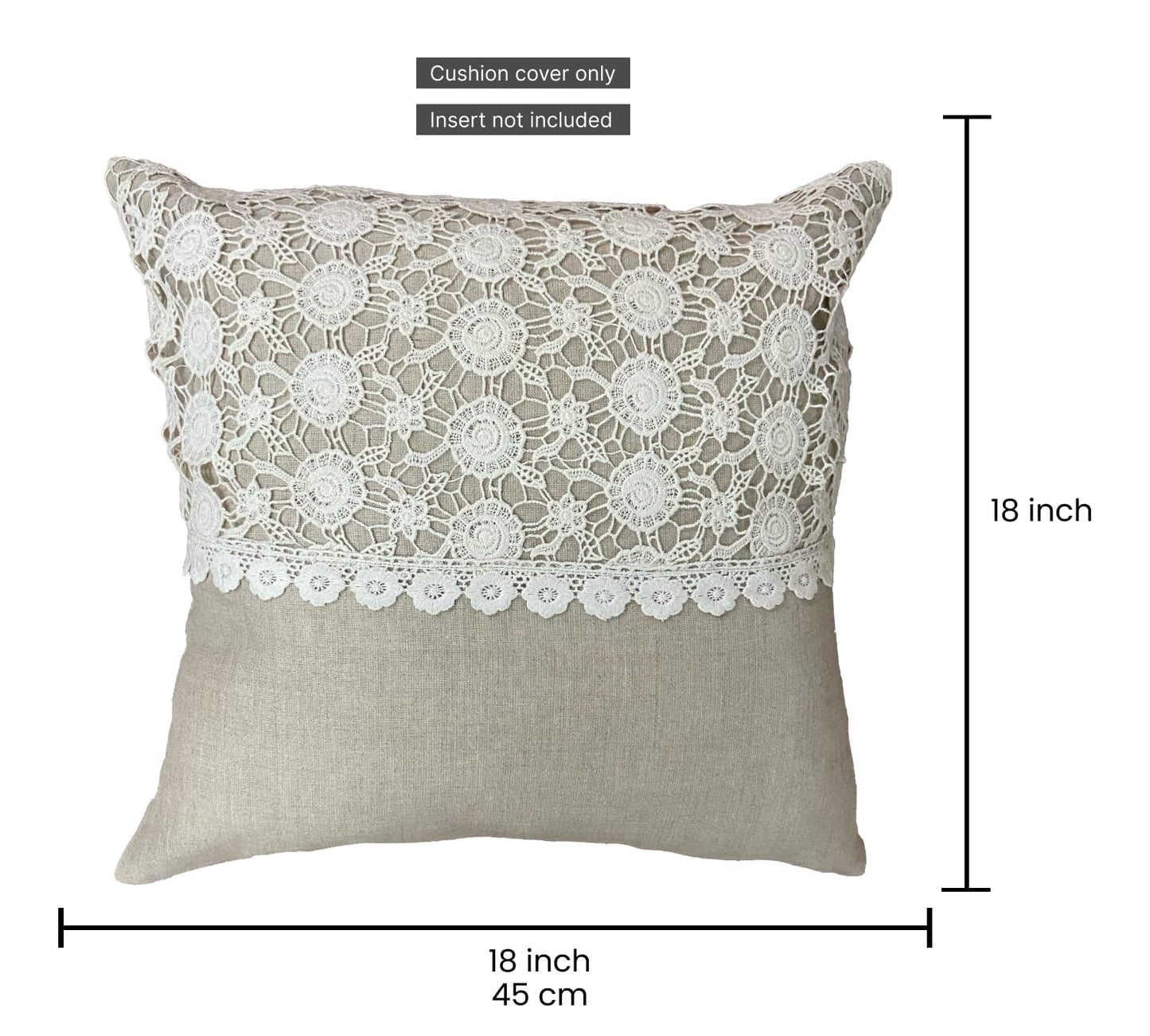 Dark Beige Cushion Cover 18"x18"
