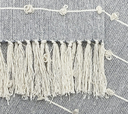 Pure Cotton Beige & Grey Sofa Throw - Pack of 2