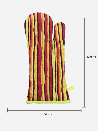 Yellow & Red Oven Glove - 6X12 Inches