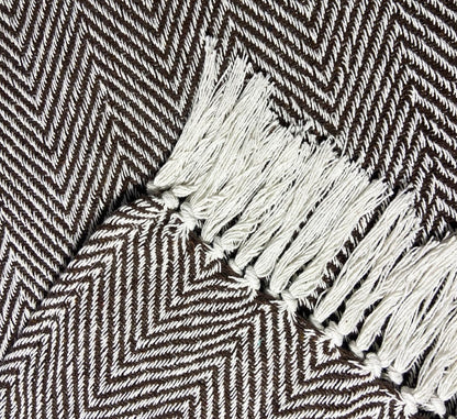 Pure Cotton  Brown Sofa Throw - Pack of 2