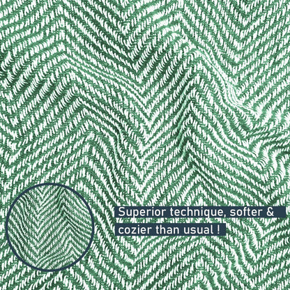 Pure Cotton  Green Sofa Throw - Pack of 2