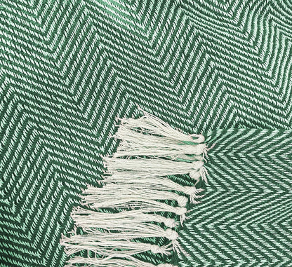 Pure Cotton  Green Sofa Throw - Pack of 2