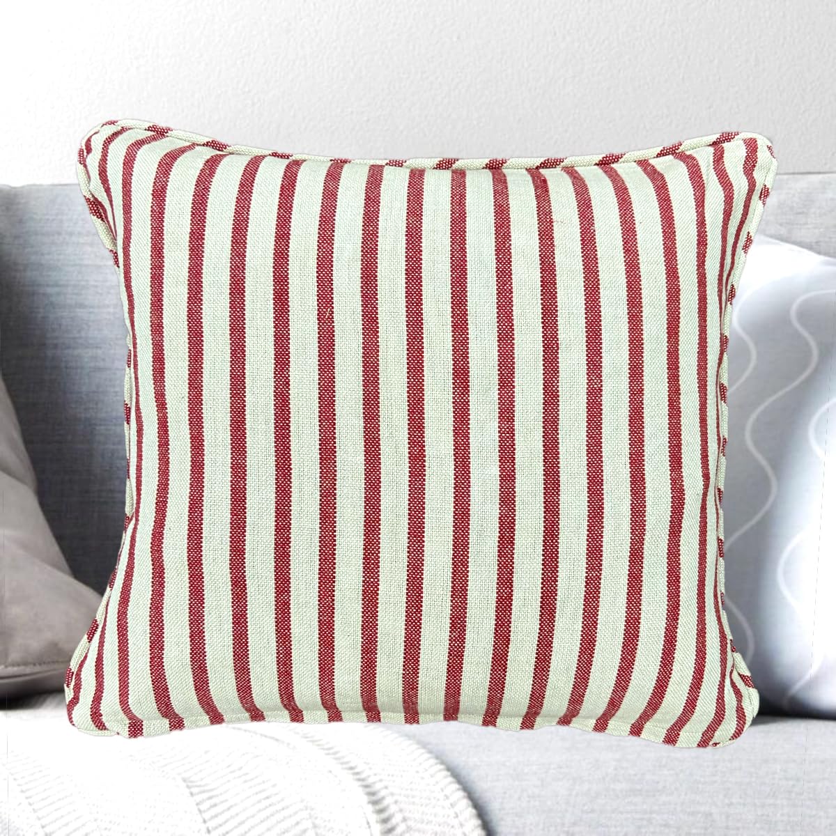 Red & Cream Cushion Cover 20"x20"