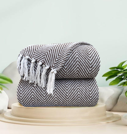 Pure Cotton  Brown Sofa Throw - Pack of 2