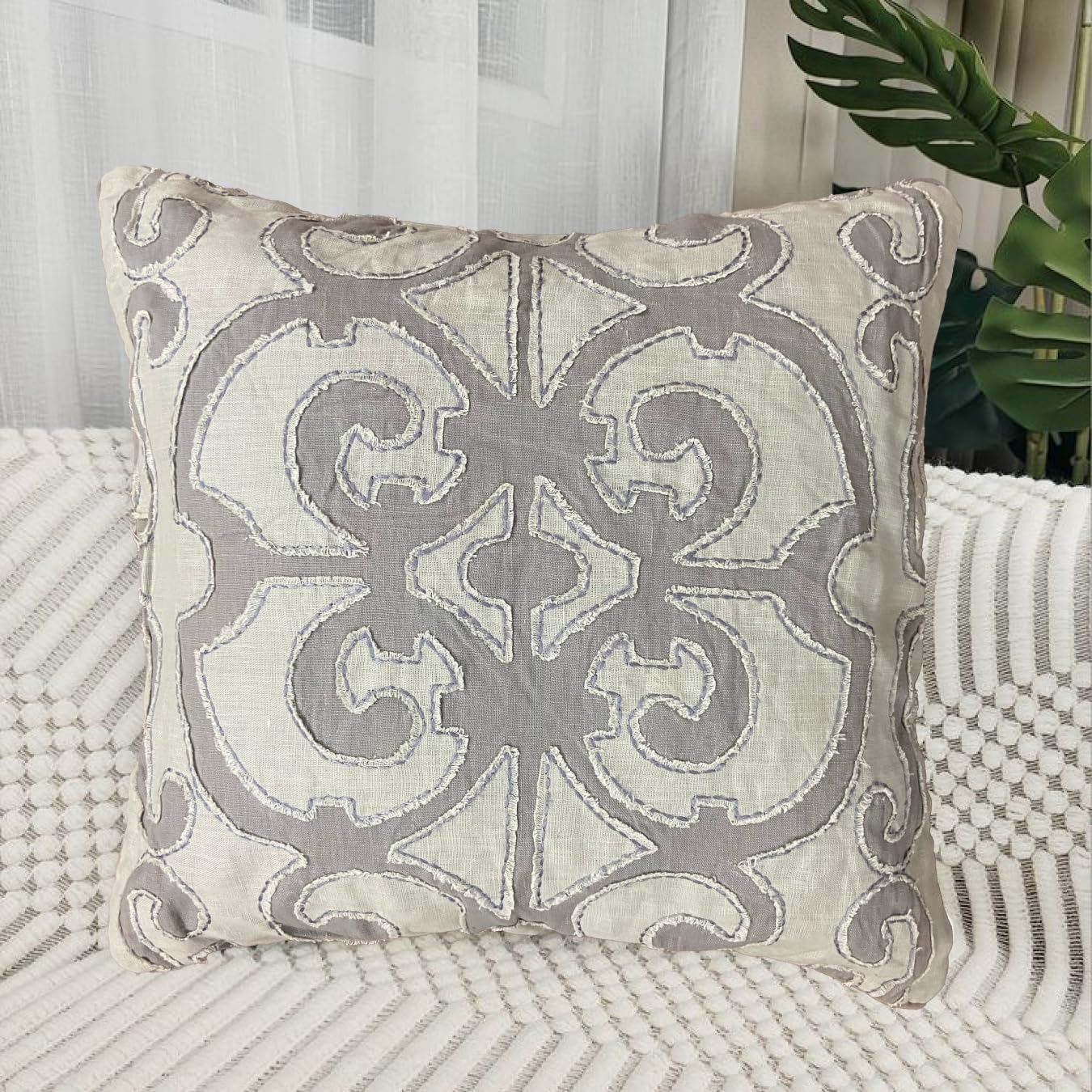 Cream & Grey Cushion Cover 20"x20"