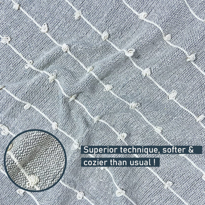 Pure Cotton Smoke Grey Sofa Throw - Pack of 2