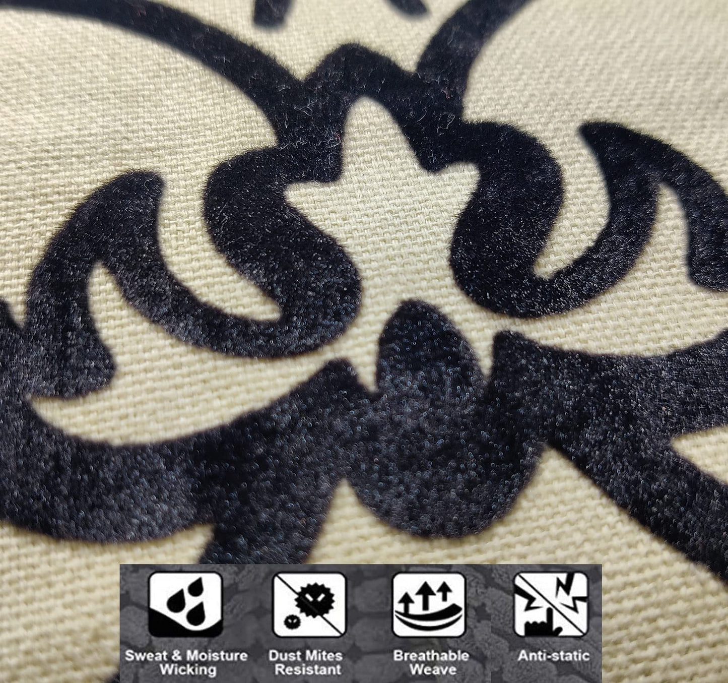 Black & Beige Cushion Cover 21"x27" (Pack of 2)