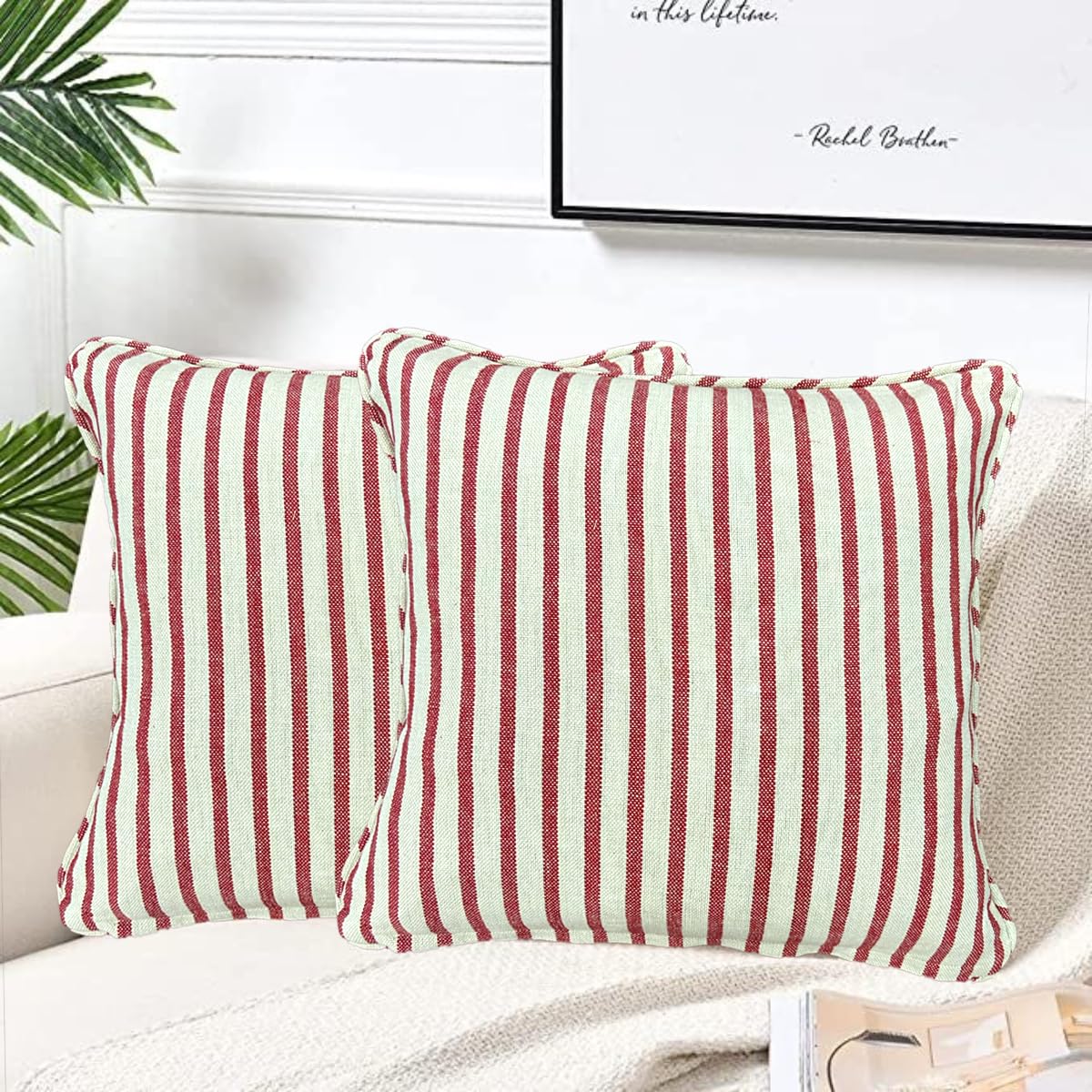 Red & Cream Cushion Cover 20"x20"