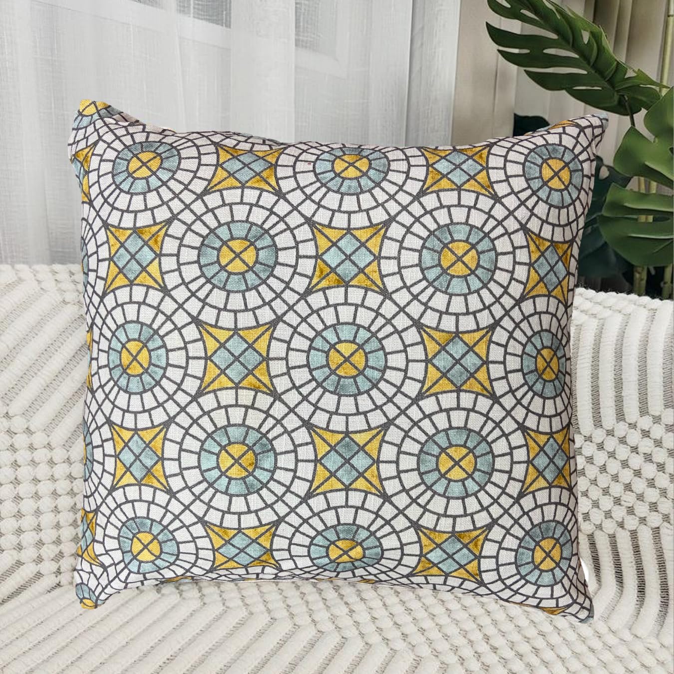 Yellow Multi Cushion Cover 18"x18"