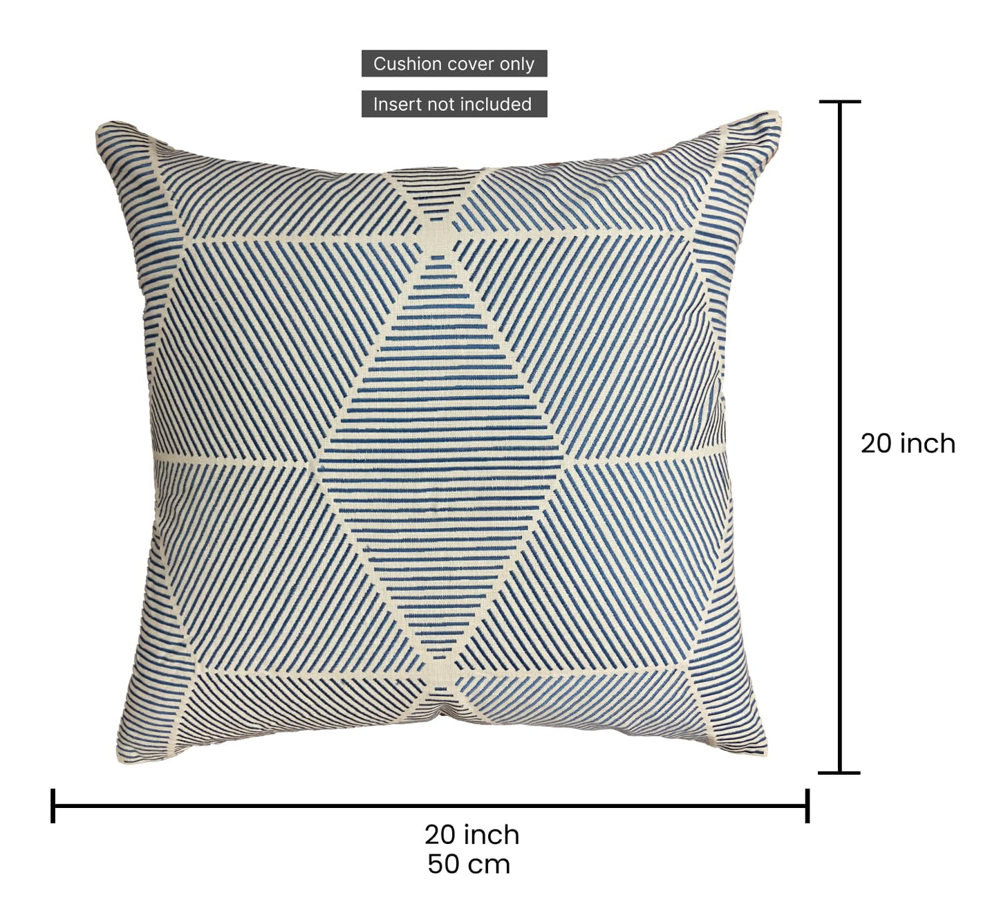 Cream Blue Cushion Cover 20"x20"