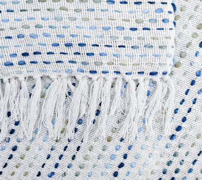 Pure Cotton Teal Blue Sofa Throw - Pack of 2