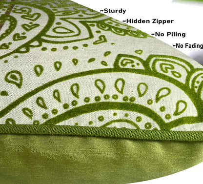 White Green Cushion Cover 16"x16"