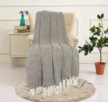 Pure Cotton  Brown Sofa Throw - Pack of 2