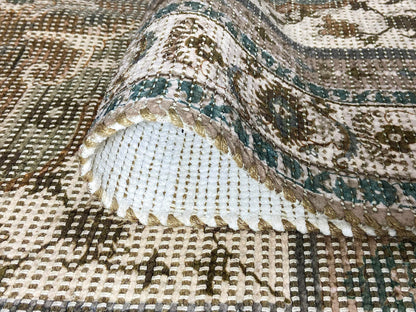 Green Cotton & Jute Floor Carpet