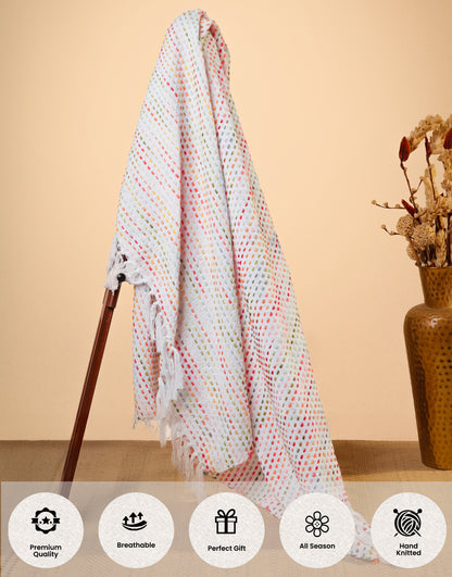 Pure Cotton Parchment Multi  Throw