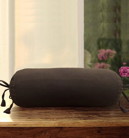 Brown Cotton Bolster Cover