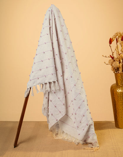 Pure Cotton Beige & Pink Sofa Throw