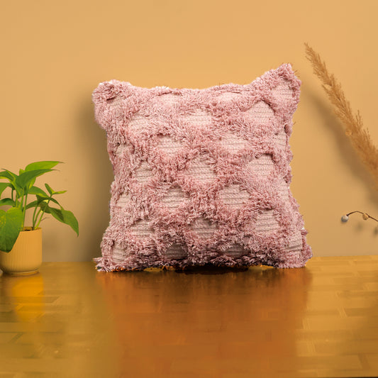 Pink Fringe Cushion Cover 18"x18"