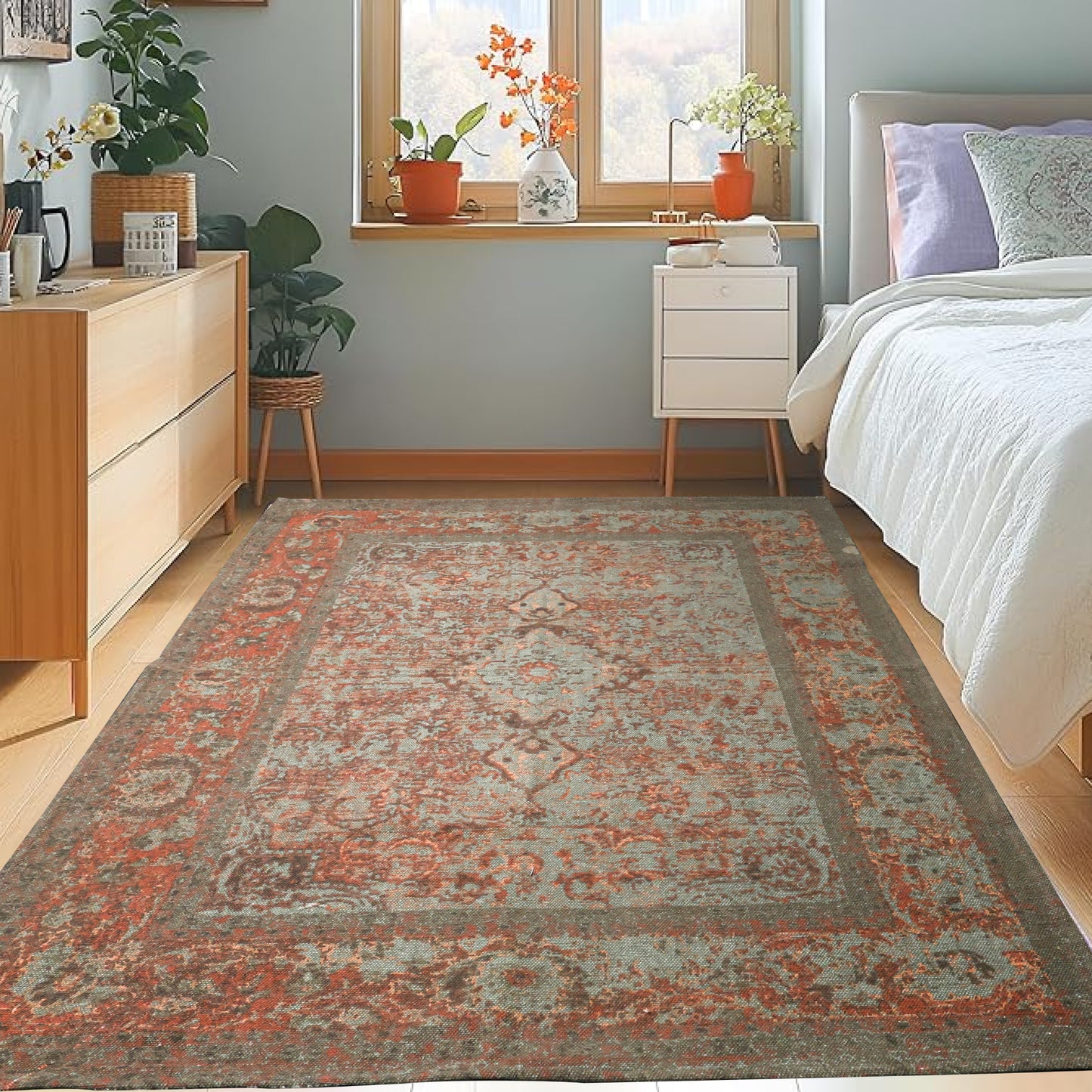 Green Multi Floor Rug