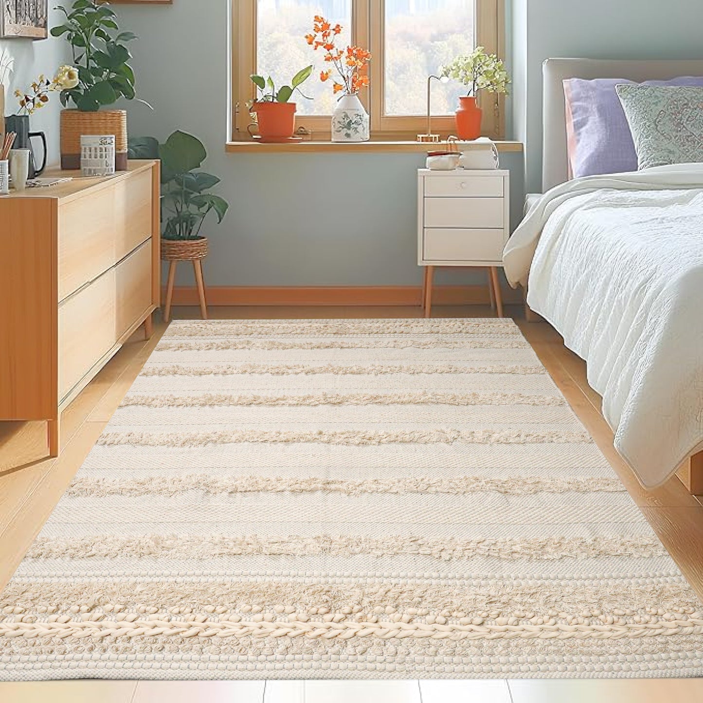Vintage Cream & Beige Floor Carpet