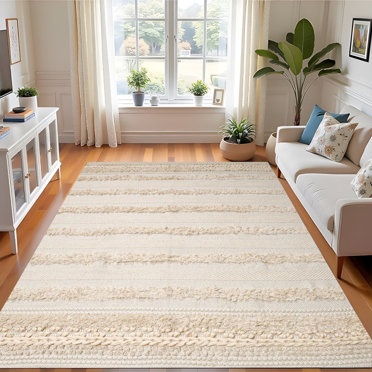 Cream & Daisy White Floor Rug