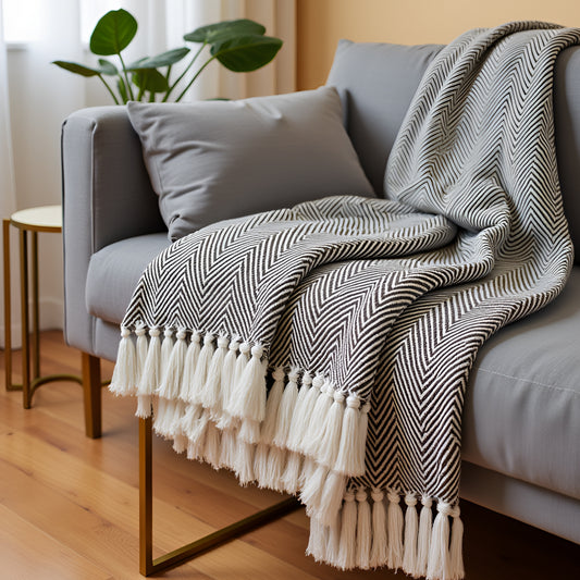 Pure Cotton Brown Sofa Throw