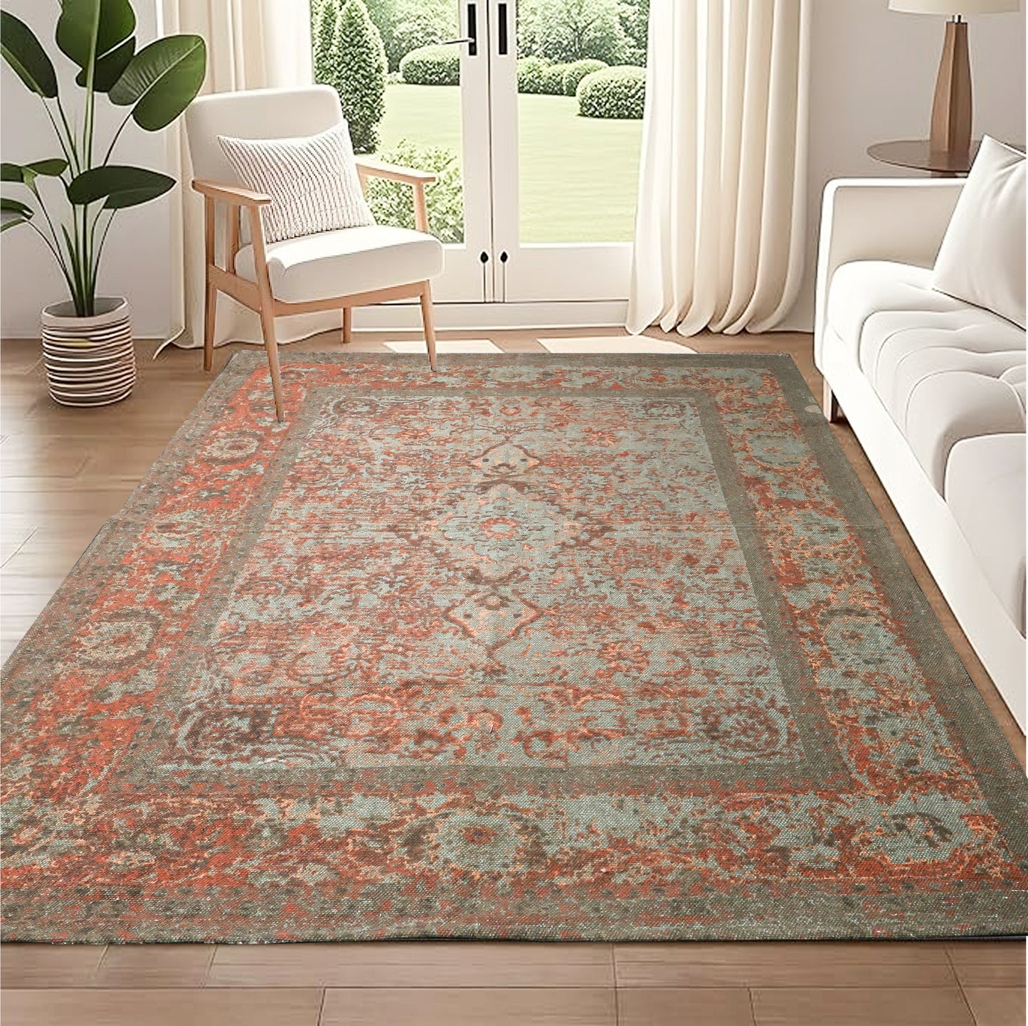 Green Multi Floor Rug