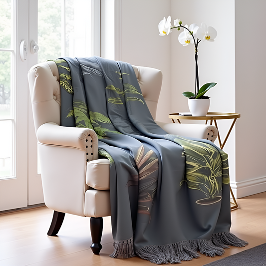 Pure Cotton Jungle Green Sofa Throw