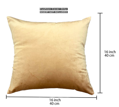 Velvet Cream Cushion Cover 16"x16" (Pack of 2)