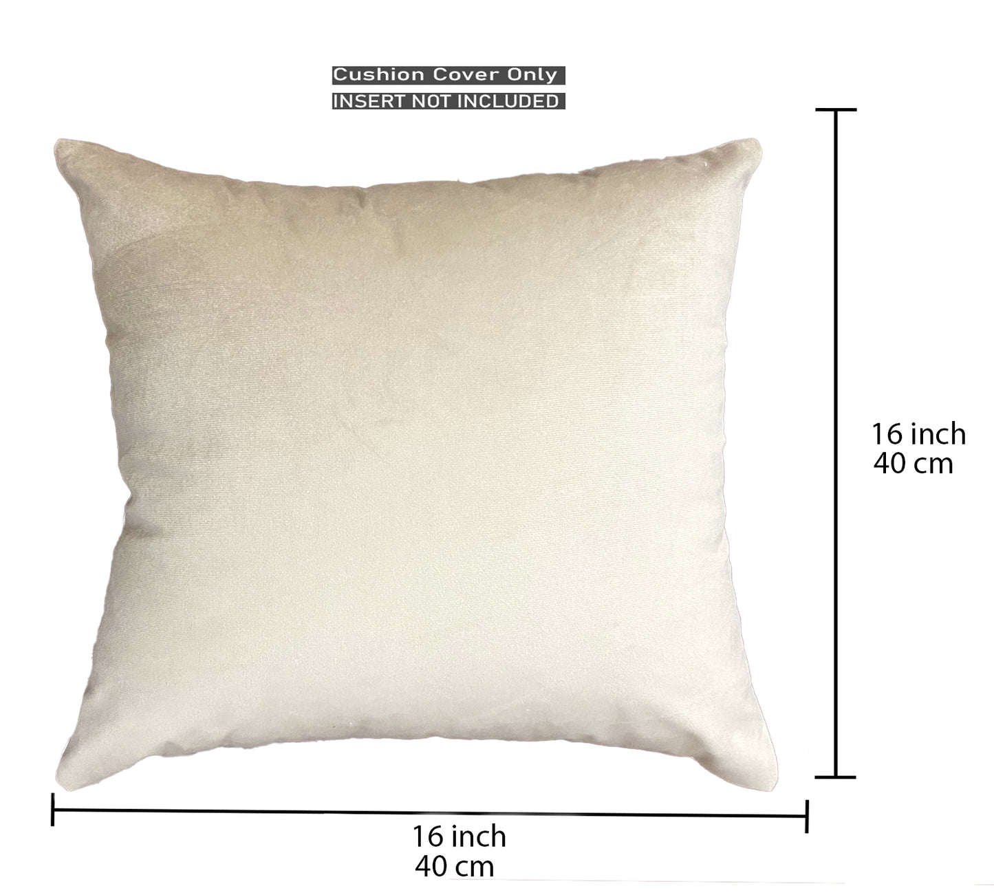Velvet Cream Cushion Cover 16"x16" (Pack of 2)